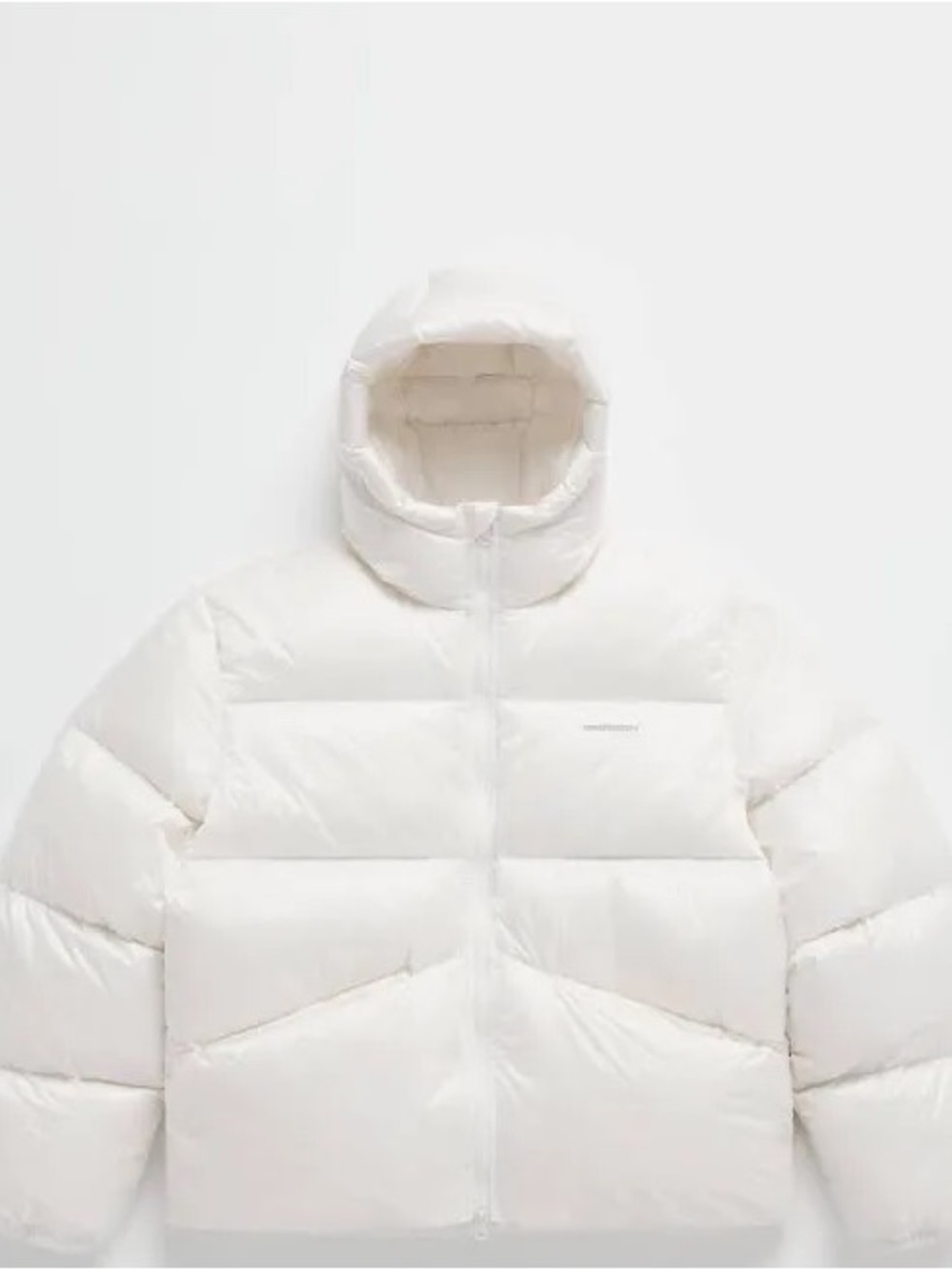 Madhappy Cream White Quilted Puffer Jacket with Hood